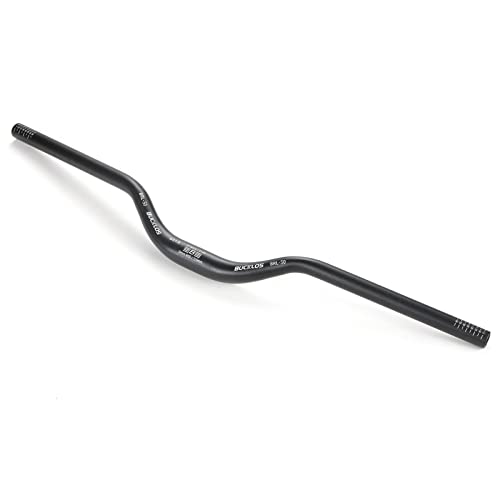 BUCKLOS 31.8mm Mountain Bike Handlebars 720mm – 50mm Rise MTB Handlebar | 6061 aluminum alloy, hard anodized & CNC bent, 31.8mm clamp, 720mm width, cut marks for width adjust for MTB/folding/ebike