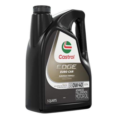 Castrol Edge Euro 0W-40 A3/B4 Advanced Full Synthetic Motor Oil, 5 Quarts