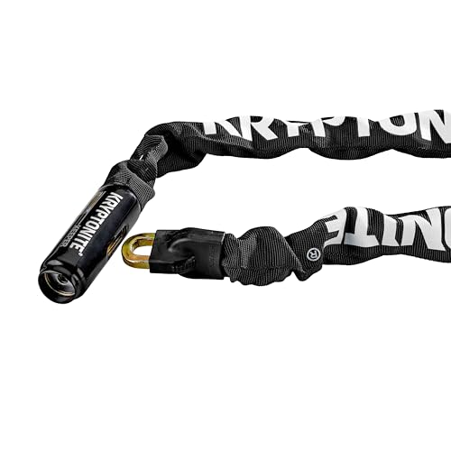 Kryptonite Keeper 785 Bike Chain Lock, 2.8 ft Heavy Duty Anti-Theft Lock | 7mm Manganese Steel Links, 85cm Length, Disc-Style Cylinder, Nylon Sleeve for Motorcycle, Scooter, Gate, Fence