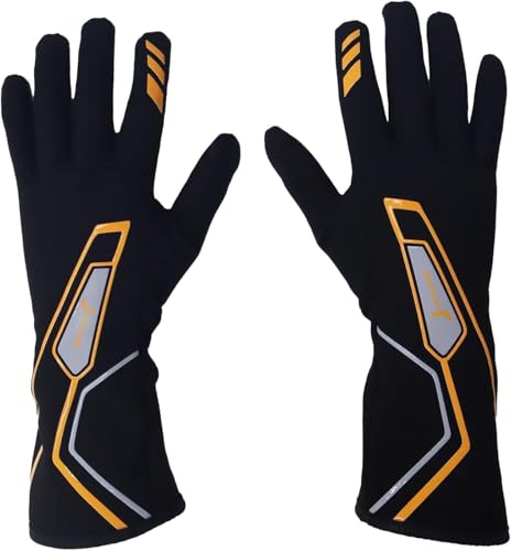 Racing Gloves SFI 3.3/5 Certified Flame Retardant, Aramid Knit, Anti-Slip Grip, Breathable, Secure Fit for Professional Drivers