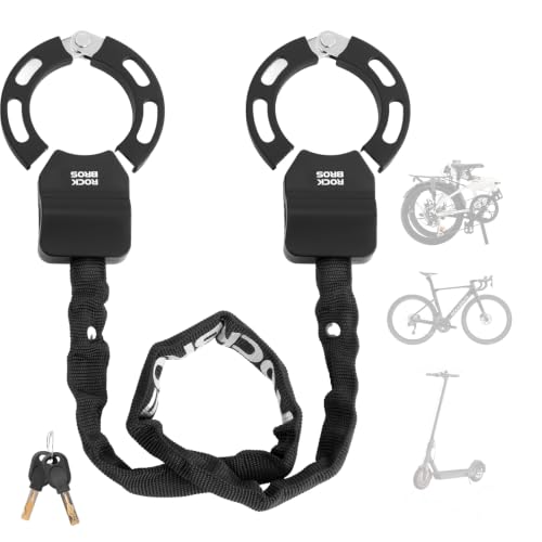 ROCKBROS Bike/Scooter Lock Square Chain Lock 23.4-Inch with Key | Lightweight Handy 3mm Thick Anti-Theft for Electric Scooters, Bikes, Motorcycles,Door, Gate