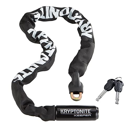 Kryptonite Keeper 785 Bike Chain Lock, 2.8 ft Heavy Duty Anti-Theft Lock | 7mm Manganese Steel Links, 85cm Length, Disc-Style Cylinder, Nylon Sleeve for Motorcycle, Scooter, Gate, Fence