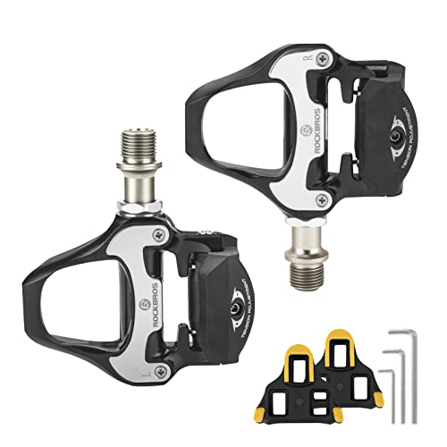 ROCKBROS Road Bike Pedals Lightweight Clipless Bicycle Pedals with Cleats Set Compatible with SPD-SL System