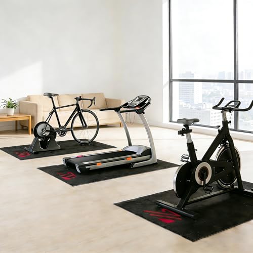 BUCKLOS Treadmill Mat for Hardwood Floors/Carpet/Tile 6mm Thick – Exercise Equipment Mats for Peloton/Nordictrack Indoor Cycling Under Floor/Hard Wood/Concrete Protect | 6MM thick 36″x84″ Treadmill mat for carpet and hardwood floors Non-slip surface reduce vibration and workout noise