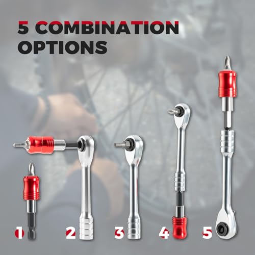 ROCKBROS 14-in-1 Bike Tool Kit Portable Ratchet Wrench 10Bits 2 Tire Levers | Foldable,High Quality Steel,Multi-Function Bike Repair Kits