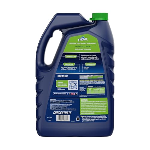 PEAK OET Extended Life Green Concentrate Antifreeze/Coolant for Asian Vehicles, 1 Gal.