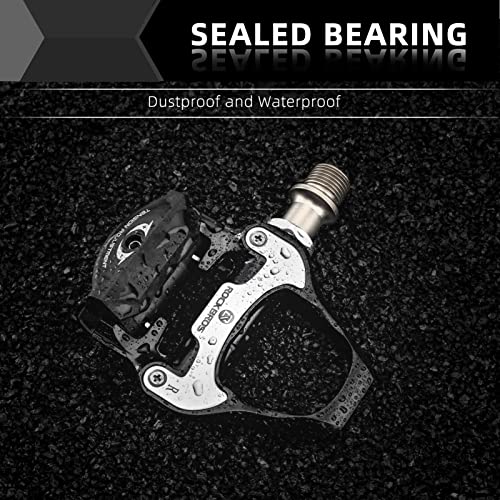 ROCKBROS Road Bike Pedals Lightweight Clipless Bicycle Pedals with Cleats Set Compatible with SPD-SL System