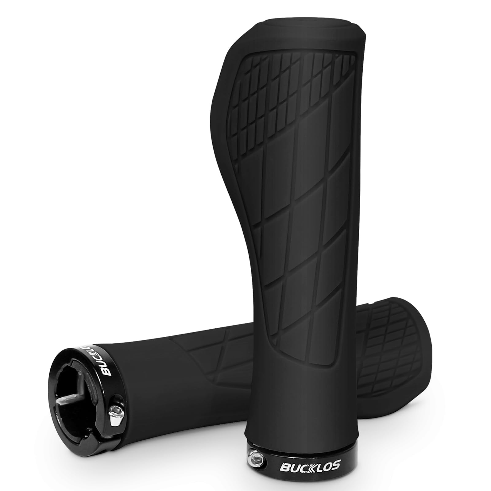 BUCKLOS Single Lock-on Bike Handlebar Grip MTB Mountain Bike Ergonomic Grip | Bicycle anti-slip handle grip, fits mountain bike,BMX, beach cruiser, scooter,folding bike 22.2mm handlebars(7/8")