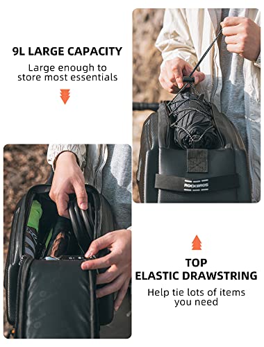 ROCKBROS Bike Rack Bags 9L Hard Shell Trunk Pannier Bag with Rain Cover | Large capacity rear rack bag with hard shell perfect for storage versatile rear seat bag for daily riding and outdoor trips