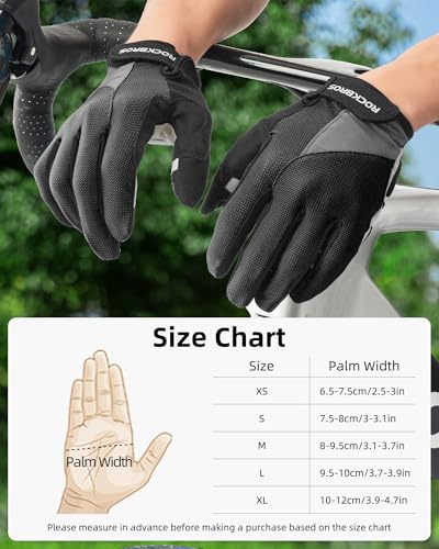 ROCKBROS Cycling Gloves for Men Women Breathable Gel Pad | Reduce Riding Pain, Breathable Mesh Keeps Hands Cool,Fits MTB Hiking Outdoor Work