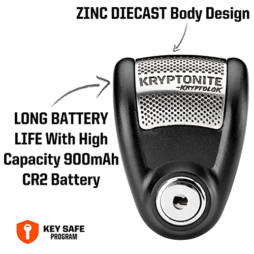 Kryptonite Heavy Duty Motorcycle Alarm Disc Lock – Anti-Theft Powersport Brake Lock with 120dB Siren, Weather-Resistant Security for Motorcycles & Scooters | powersports-anti-theft-devices