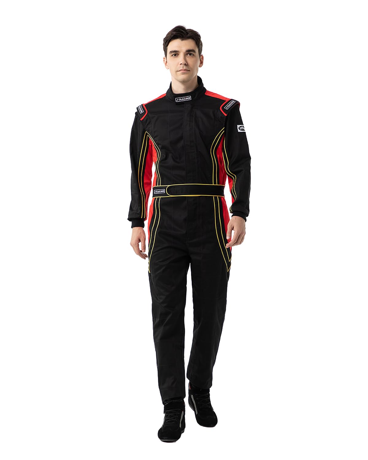 J-RACING® Racing Suit Karting Suit/Race/Rally Go Kart Auto Racing Fire SFI 3.2A/1 Black Red
