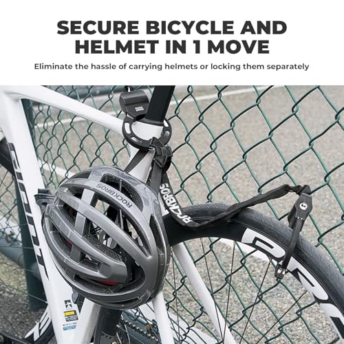 ROCKBROS Bike/Scooter Lock Square Chain Lock 23.4-Inch with Key | Lightweight Handy 3mm Thick Anti-Theft for Electric Scooters, Bikes, Motorcycles,Door, Gate