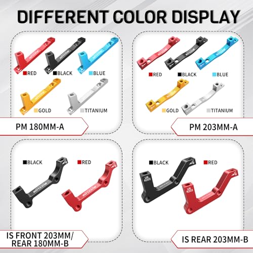 BUCKLOS MTB is Frame Rear 180mm Disc Brake Caliper Mount Adapter Parts | High-strength CNC machined aluminum alloy rotor adapter, gear parts with mounting bolts, easy installation