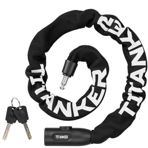 Titanker Heavy Duty Bicycle Lock Chain with Keys – 3 Feet Anti-Theft Lock for Bikes, Motorcycles, Doors, Gates, Fences, Grills (6mm Thick)