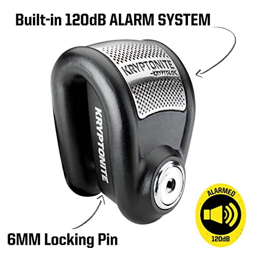 Kryptonite Heavy Duty Motorcycle Alarm Disc Lock – Anti-Theft Powersport Brake Lock with 120dB Siren, Weather-Resistant Security for Motorcycles & Scooters | powersports-anti-theft-devices