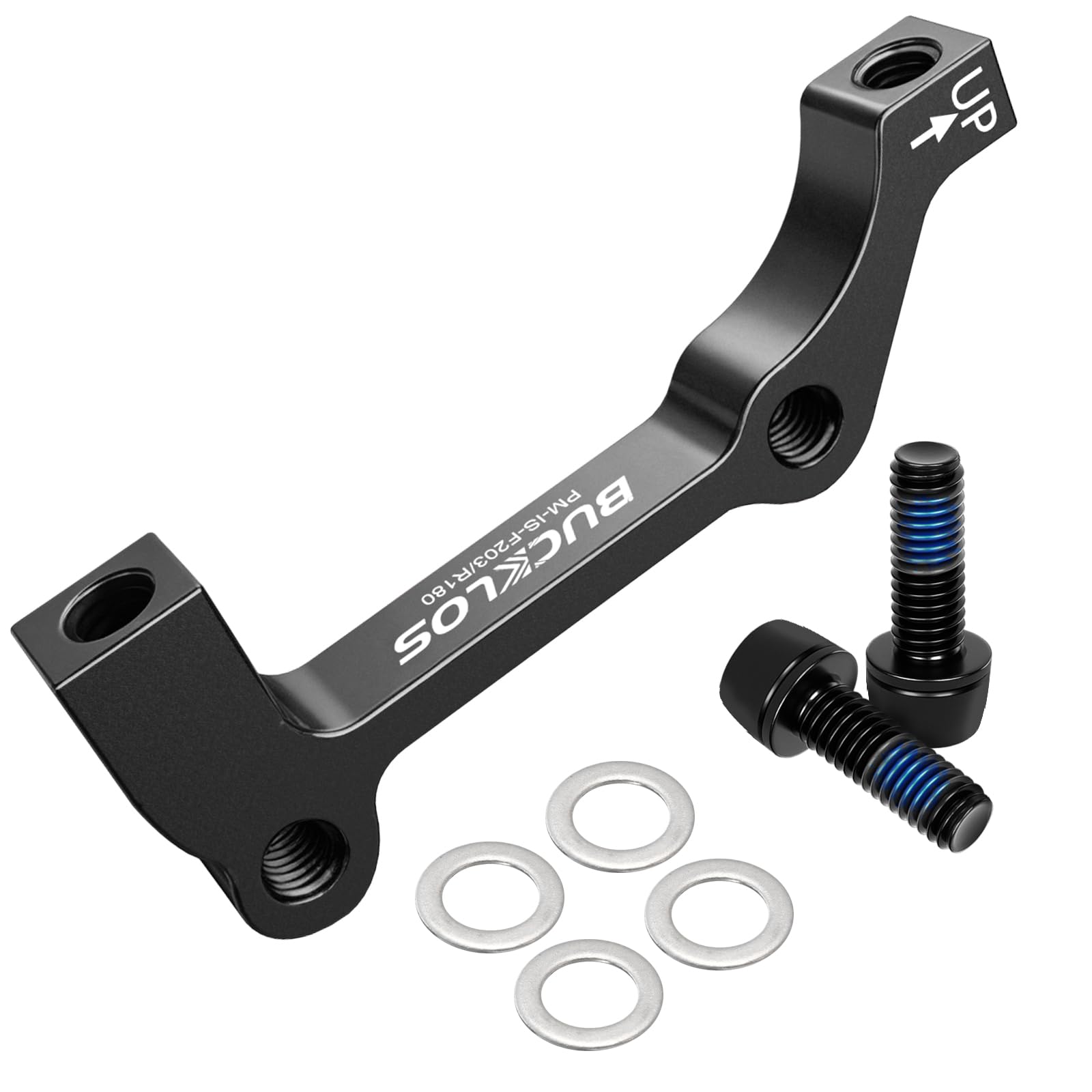 BUCKLOS MTB is Frame Rear 180mm Disc Brake Caliper Mount Adapter Parts | High-strength CNC machined aluminum alloy rotor adapter, gear parts with mounting bolts, easy installation