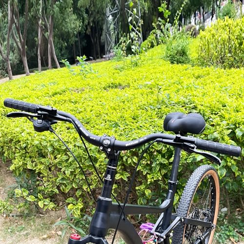 BUCKLOS 31.8mm Mountain Bike Handlebars 720mm – 50mm Rise MTB Handlebar | 6061 aluminum alloy, hard anodized & CNC bent, 31.8mm clamp, 720mm width, cut marks for width adjust for MTB/folding/ebike