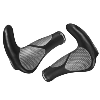 BUCKLOS Ergonomic Bike Handlebar Grips MTB Single Lock on Extended Bar Ends | Bicycle grips with aluminum locking ring, anti-slip shock absorbing, for mountain bike BMX scooter 22.2mm Handlebars