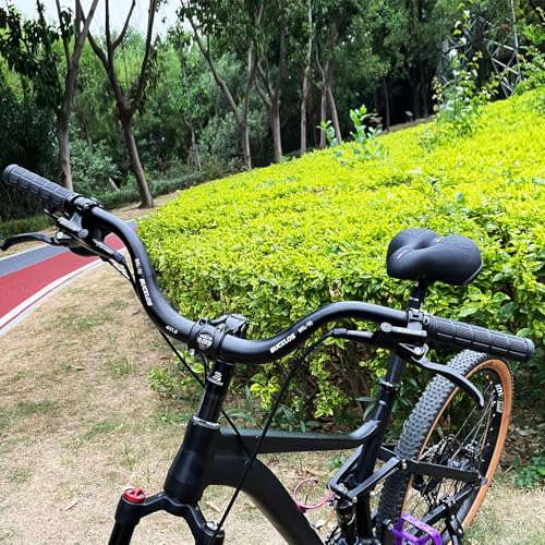 BUCKLOS 31.8mm Mountain Bike Handlebars 720mm – 90mm Rise MTB Handlebar | 6061 aluminum alloy, hard anodized & CNC bent, 31.8mm clamp, 720mm width, cut marks for width adjust for MTB/folding/ebike