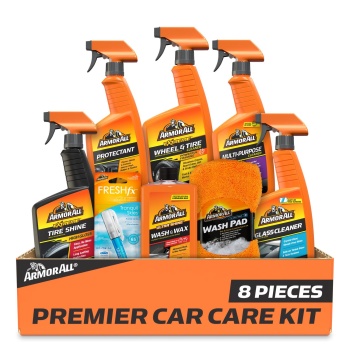 Armor All Ultimate Premier Car Care Kit, 8 Pieces, Includes Tire and Wheel Cleaners, Exterior and Interior Car Cleaning Supplies