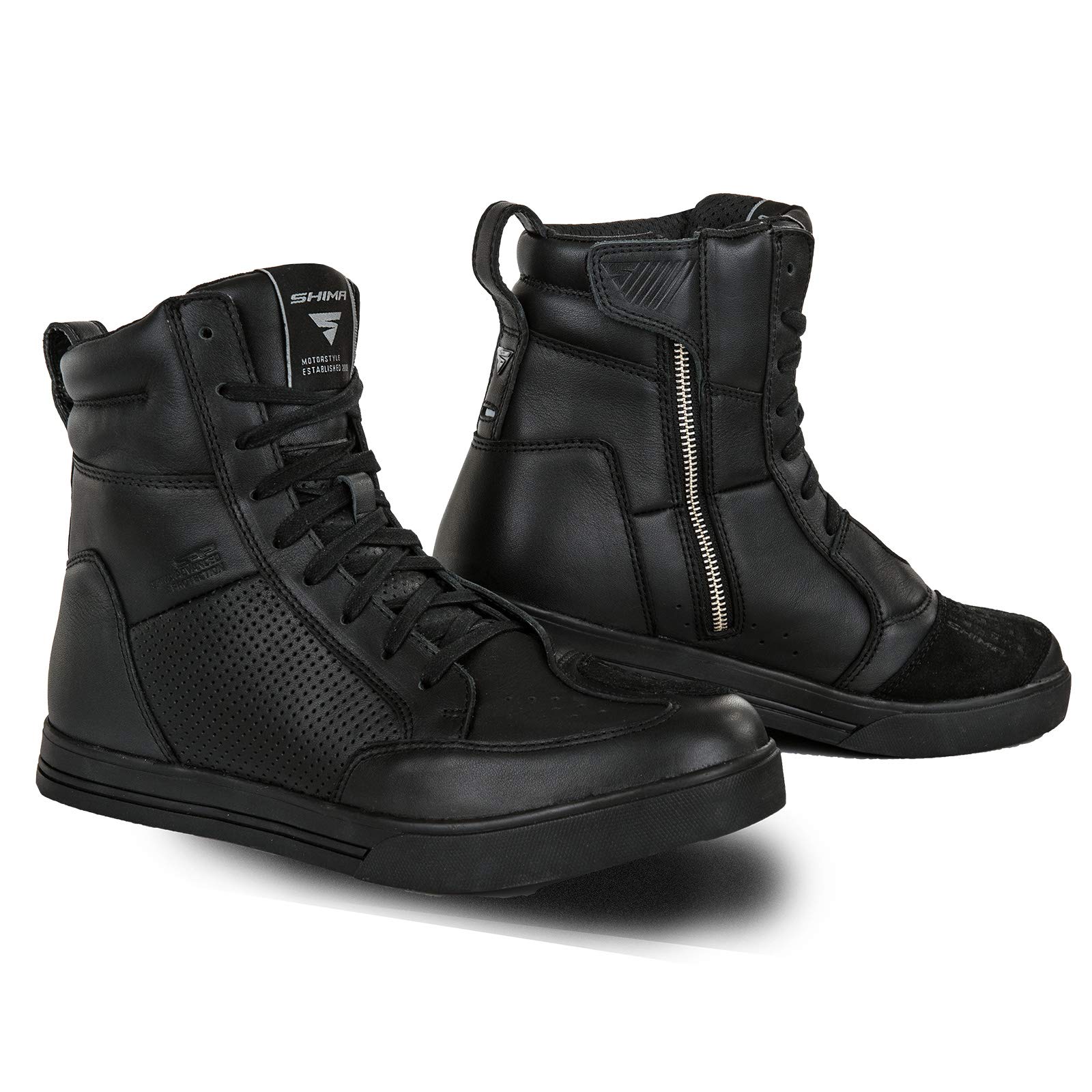 SHIMA Blake Boots Motorcycle Boots for Men Ventilated Leather Shoes Motorbike Short Ankle Protector Urban Bike Classic