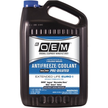 Recochem OEM European Vehicles Premium Antifreeze 50/50 Extended Life Coolant - Euro I Blue 1 Gallon, 1 Pack