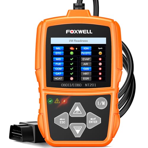 FOXWELL NT201 OBD2 Scanner Engine Code Reader for Cars and Trucks | Reset Check Engine Light, Read & Clear Fault Codes, View Live Data & Check I/M Readiness, OBDII Diagnostic Tool Since 1996