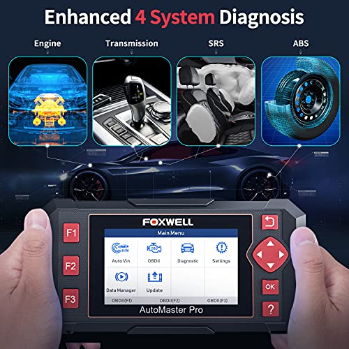 FOXWELL Car Scanner NT604 Elite OBD2 Scanner ABS SRS Transmission | Check Engine Code Reader for Cars and Trucks, Diagnostic Scan Tool with SRS Airbag, Automotive Diagnostic Tool with Live Data