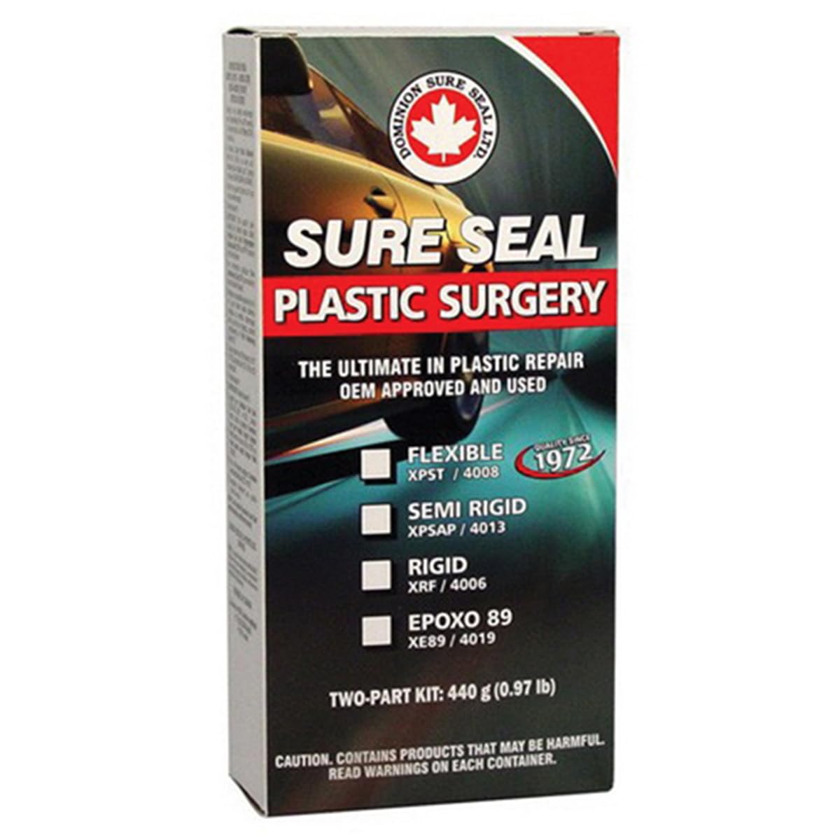 Dominion Sure Seal - Sure Seal Plastic Surgery Flexible Two-Part Kit - The Ultimate in Plastic Repair, OEM Approved & Used - Restoration on Gouges, Tears, Holes, Scratches - 908 g (2 lbs)