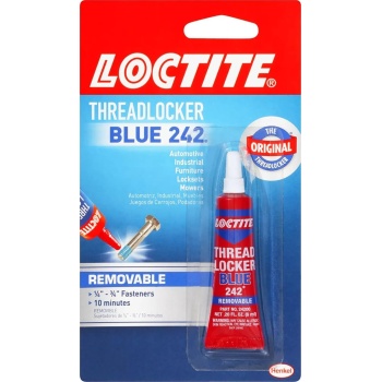 Loctite Threadlocker Blue 242 - Removable Thread Lock Glue for Nuts, Bolts, & Fasteners, Medium Strength Screw Glue to Prevent Loosening & Corrosion - 6 ml, 1 Pack