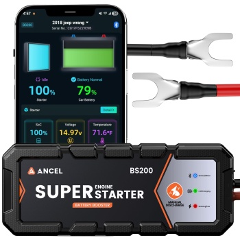 ANCEL BS200 Super Starter, Permanently Connected Jump Starter System | Supercapacitor Battery Protection with Health Monitoring, 700A Start Assist for 3.0L Vehicles, -40°F to 176°F